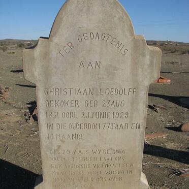 KOKER Christiaan Loedolff, de 1851-1929