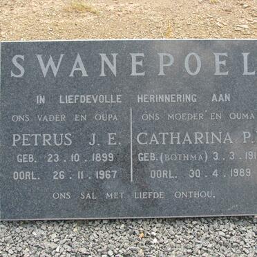 SWANEPOEL Petrus J.E. 1899-1967 &amp; Catharina P.F. BOTHMA 1912-1989