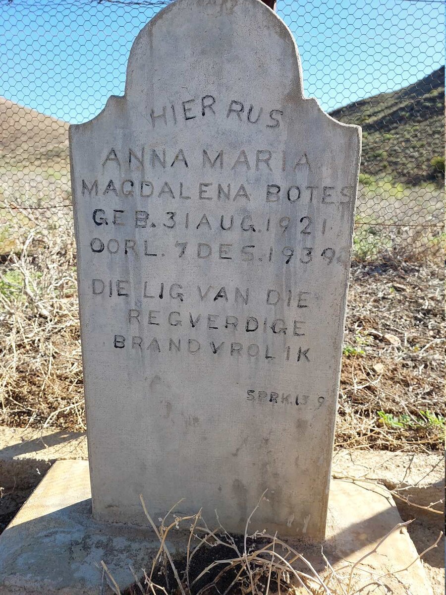 BOTES Anna Maria Magdalena 1921-1939