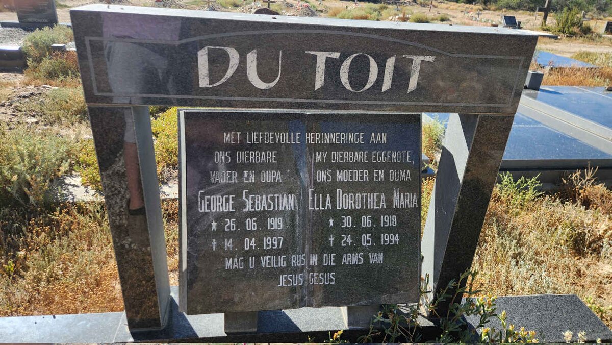 TOIT George Sebastian, du 1919-1997 & Ella Dorothea Maria 1918-1994