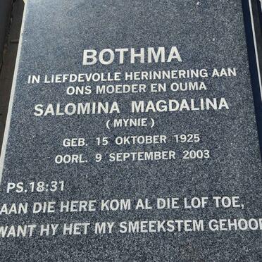 BOTHMA Salomina Magdalina 1925-2003