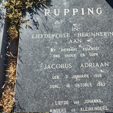 RUPPING Jacobus Adriaan 1906-1983