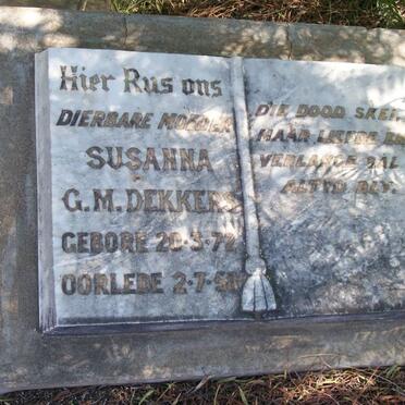 DEKKERS Susanna G.M. 1872-1958