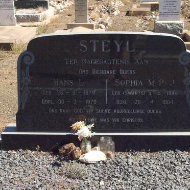 STEYL Hans L. 1879-1978 &amp; Sophia M.P.J. SWARTS 1884-1964