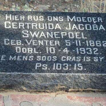 SWANEPOEL Gertruida Jacoba nee VENTER 1862-1932