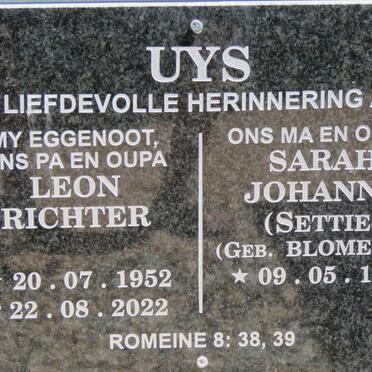RICHTER Leon 1952-2022 & Sarah Johanna BLOMERUS 1955-