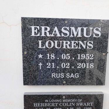 ERASMUS Lourens 1952-2018