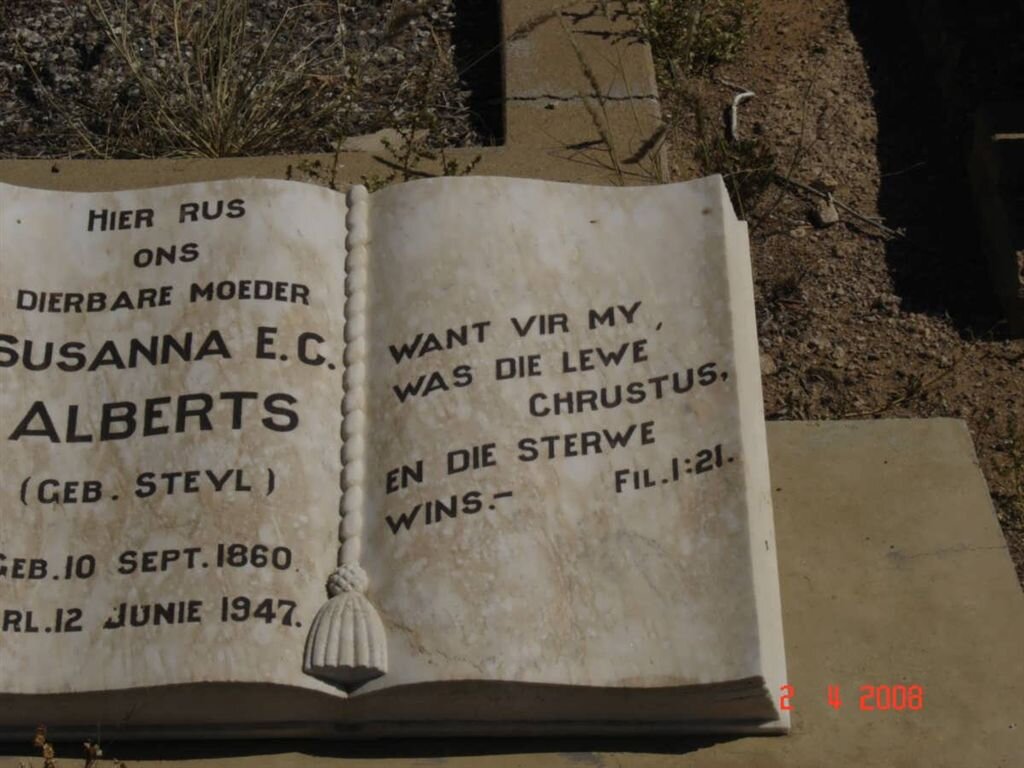 ALBERTS Susanna E.C. nee STEYL 1860-1947