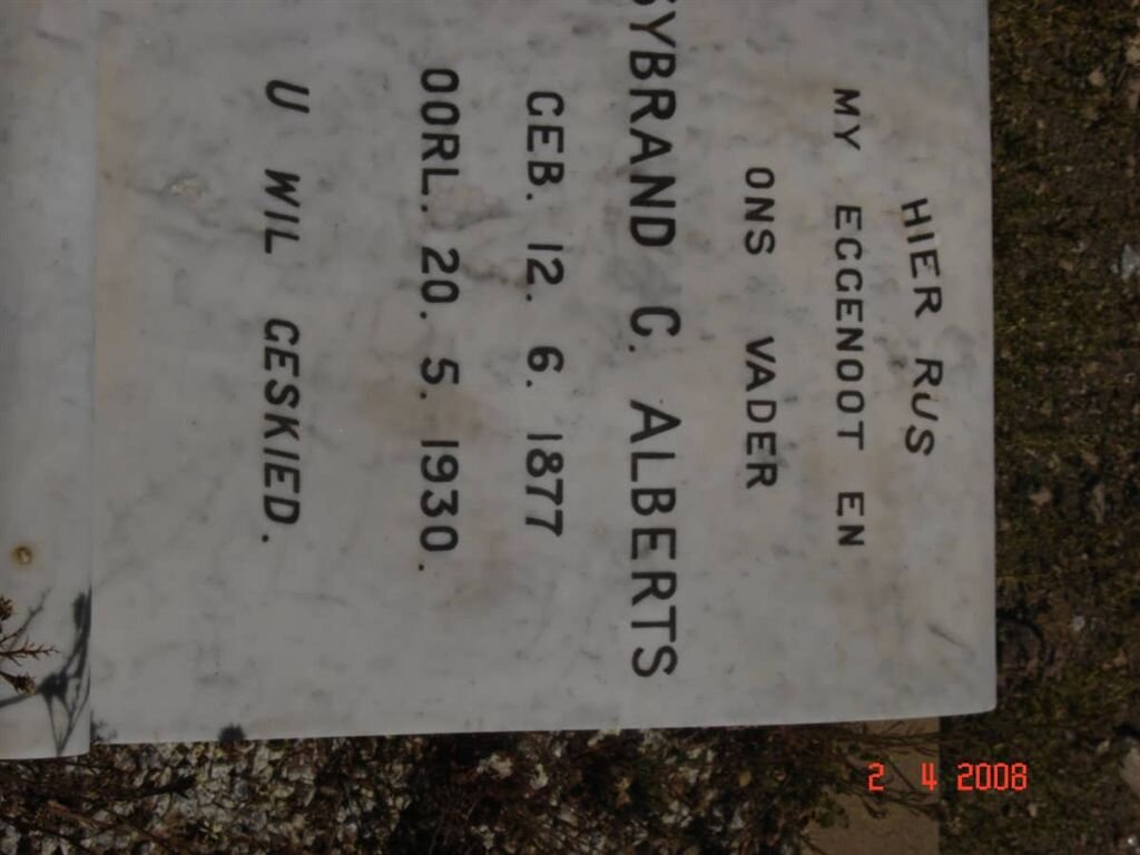 ALBERTS Sybrand C. 1877-1930