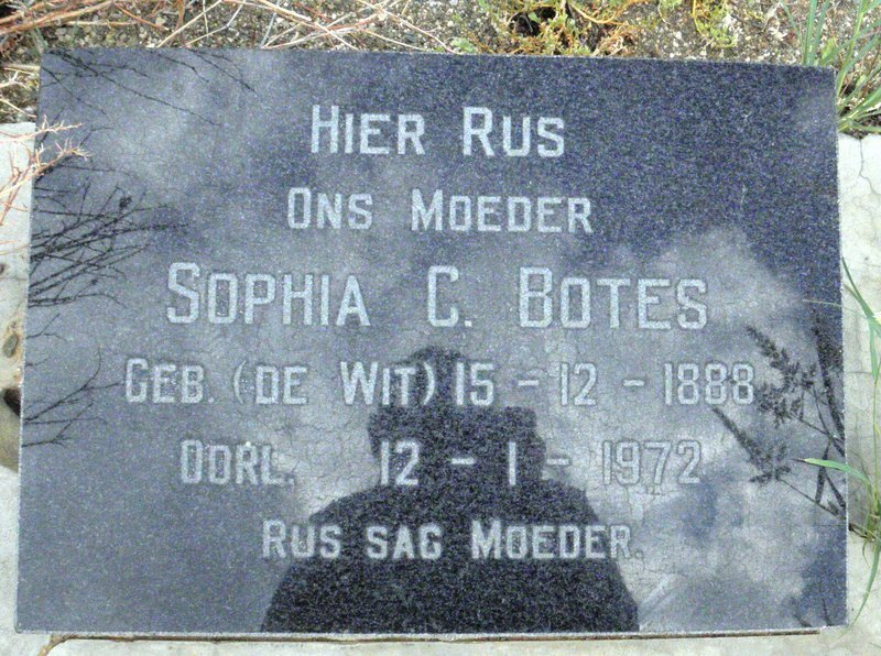 BOTES Sophia C. nee DE WIT 1888-1972