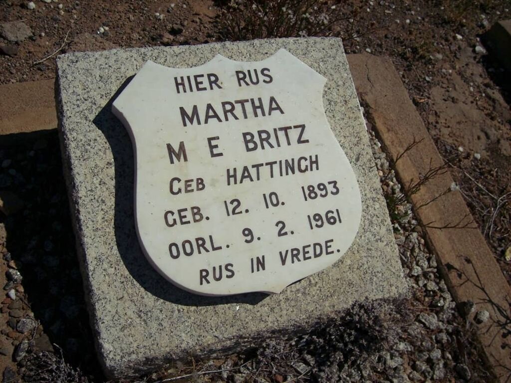 BRITZ Martha M.E. 1893-1961