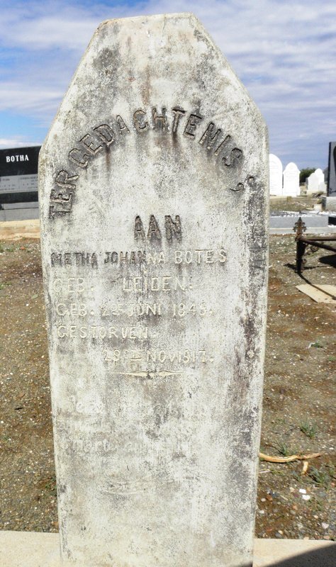 BOTES Metha Johanna nee LEIDEN 1846-1917
