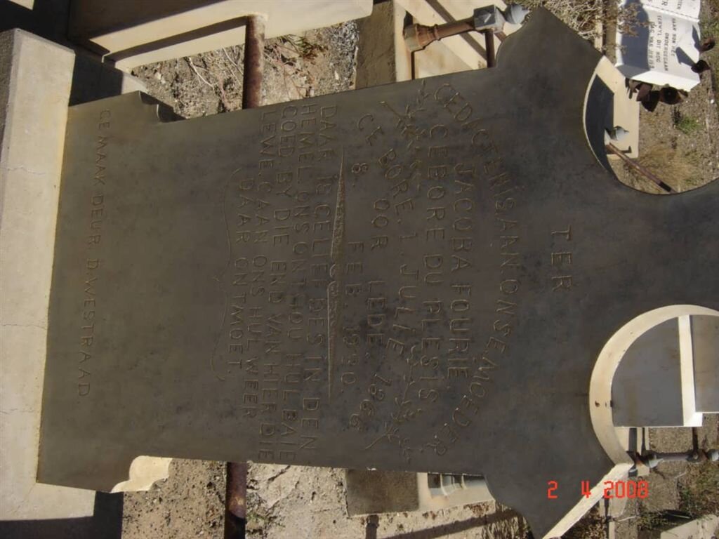 FOURIE Jacoba nee DU PLESSIS 1866-1930