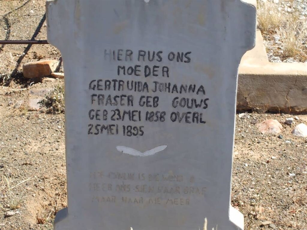 FRASER Gertruida Johanna nee GOUWS 1858-1895