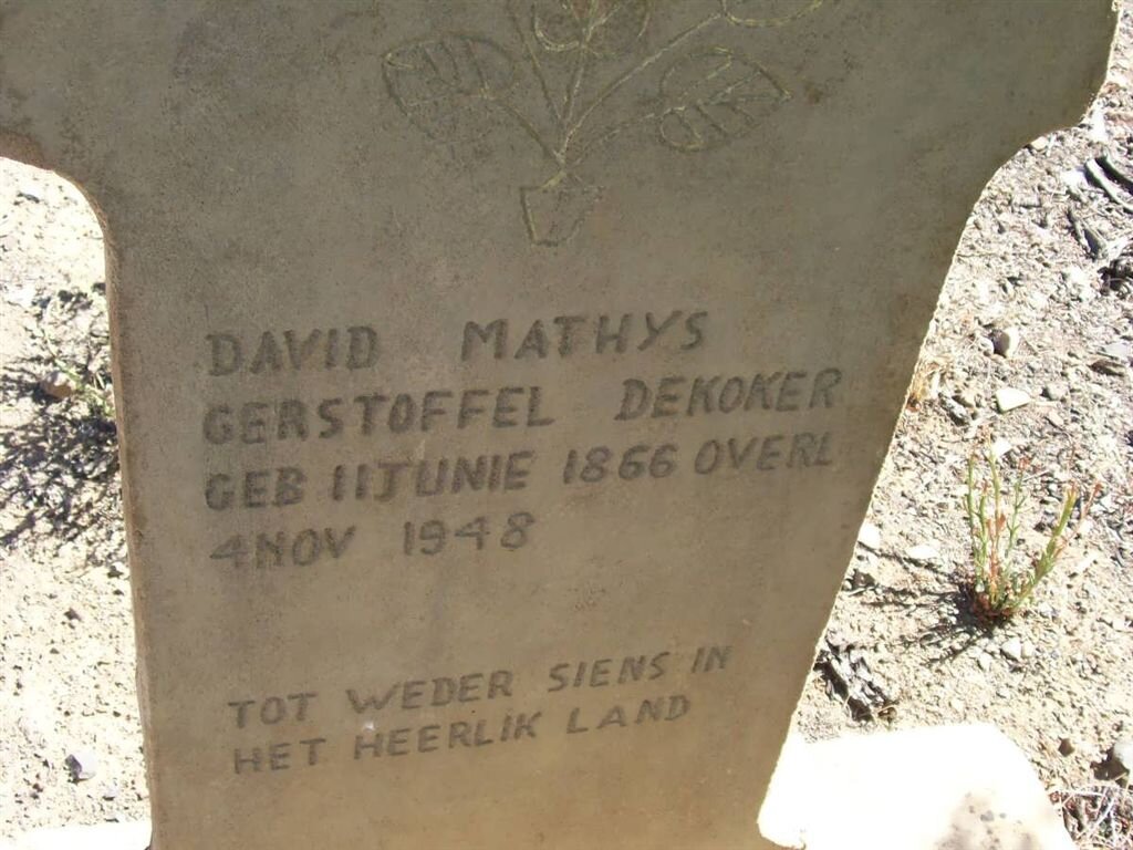 KOKER David Mathys Gerstoffel, de 1866-1948