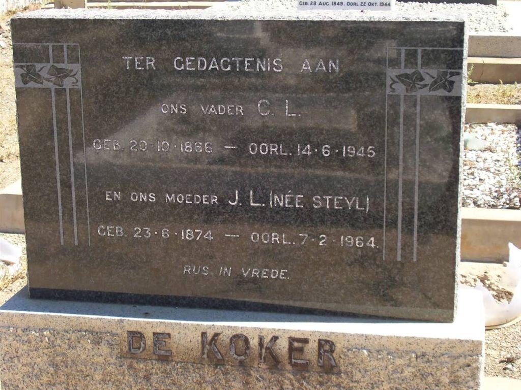 KOKER C.L., de 1866-1945 &amp; J.L. STEYL 1874-1964
