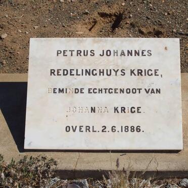 KRIGE Petrus Johannes Redelinghuys -1886