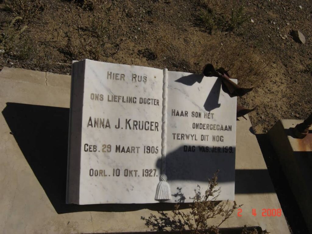 KRUGER Anna J. 1905-1927