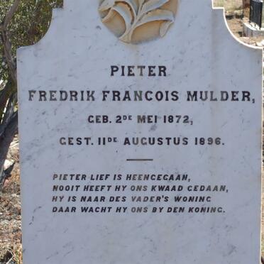 MULDER Pieter Fredrik Francois 1872-1896