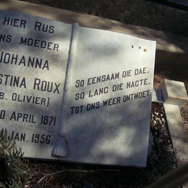 ROUX Johanna Christina nee OLIVIER 1871-1956