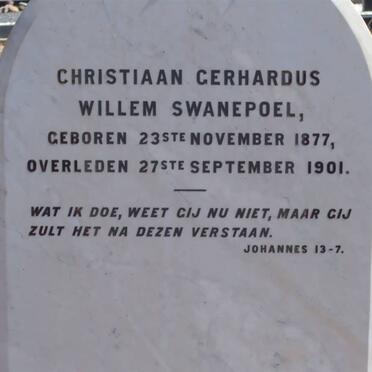 SWANEPOEL Christiaan Gerhardus Willem 1877-1901
