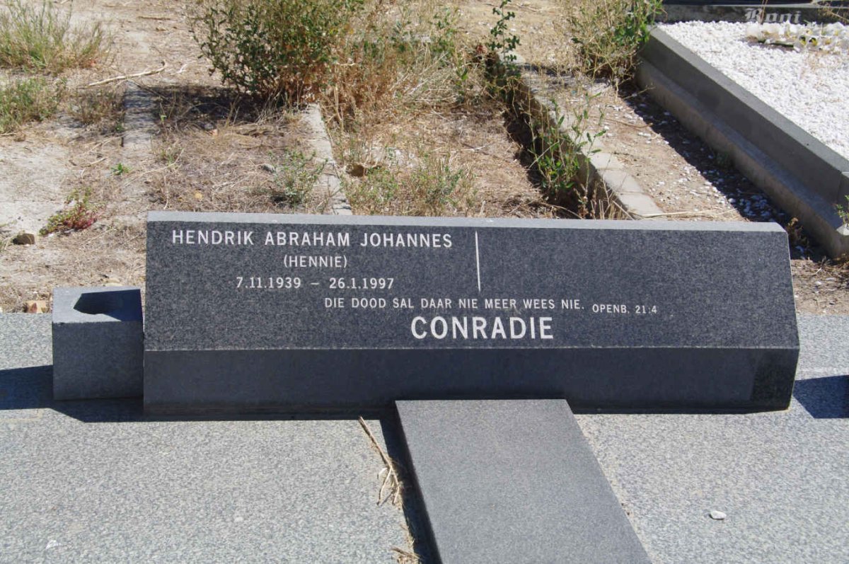 CONRADIE Hendrik Abraham Johannes 1939-1997
