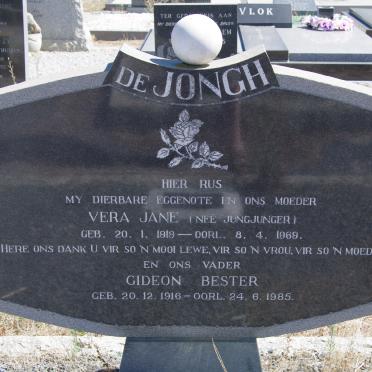 JONGH Gideon Bester, de 1916-1985 &amp; Vera Jane JUNGJUNGER 1919-1969 :: COMBRINCK Miriam