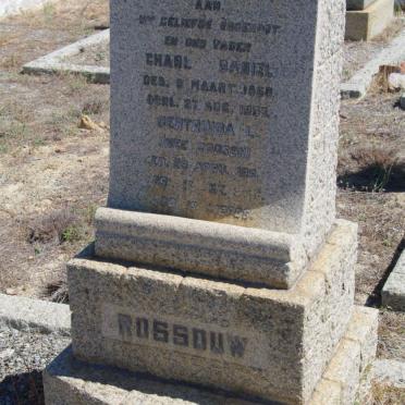 ROSSOUW Charl Daniel 1858- &amp; Gertruida L. GOOSEN 