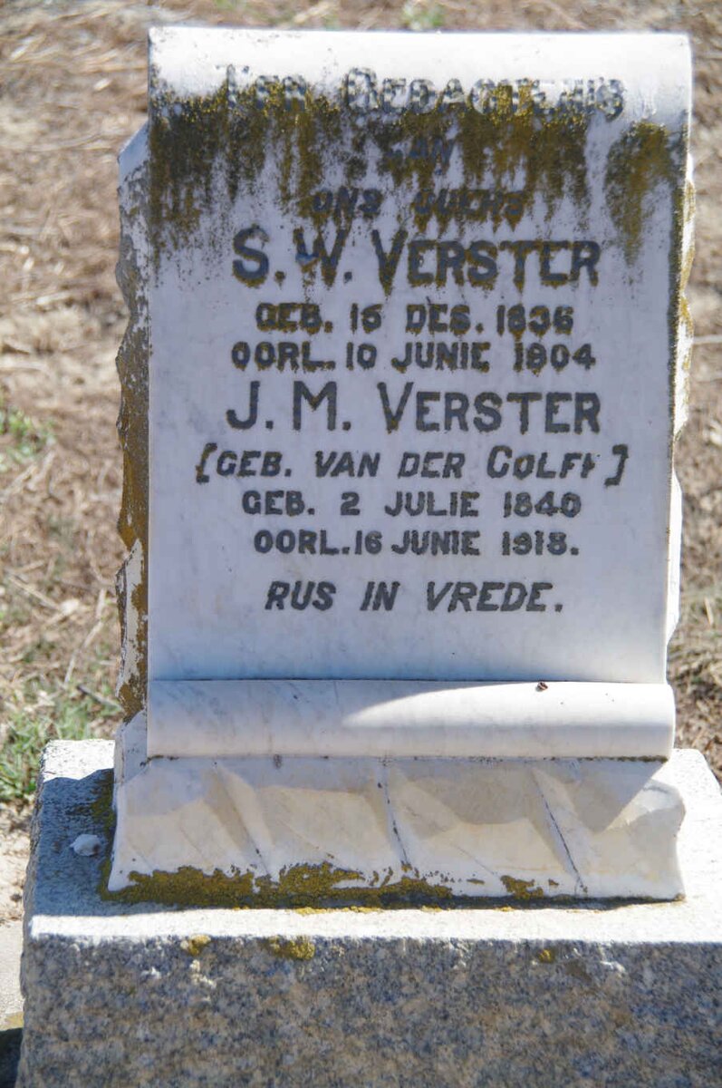 VERSTER S.W. 1836-1904 &amp; J.M. VAN DER COLFF 1840-1918
