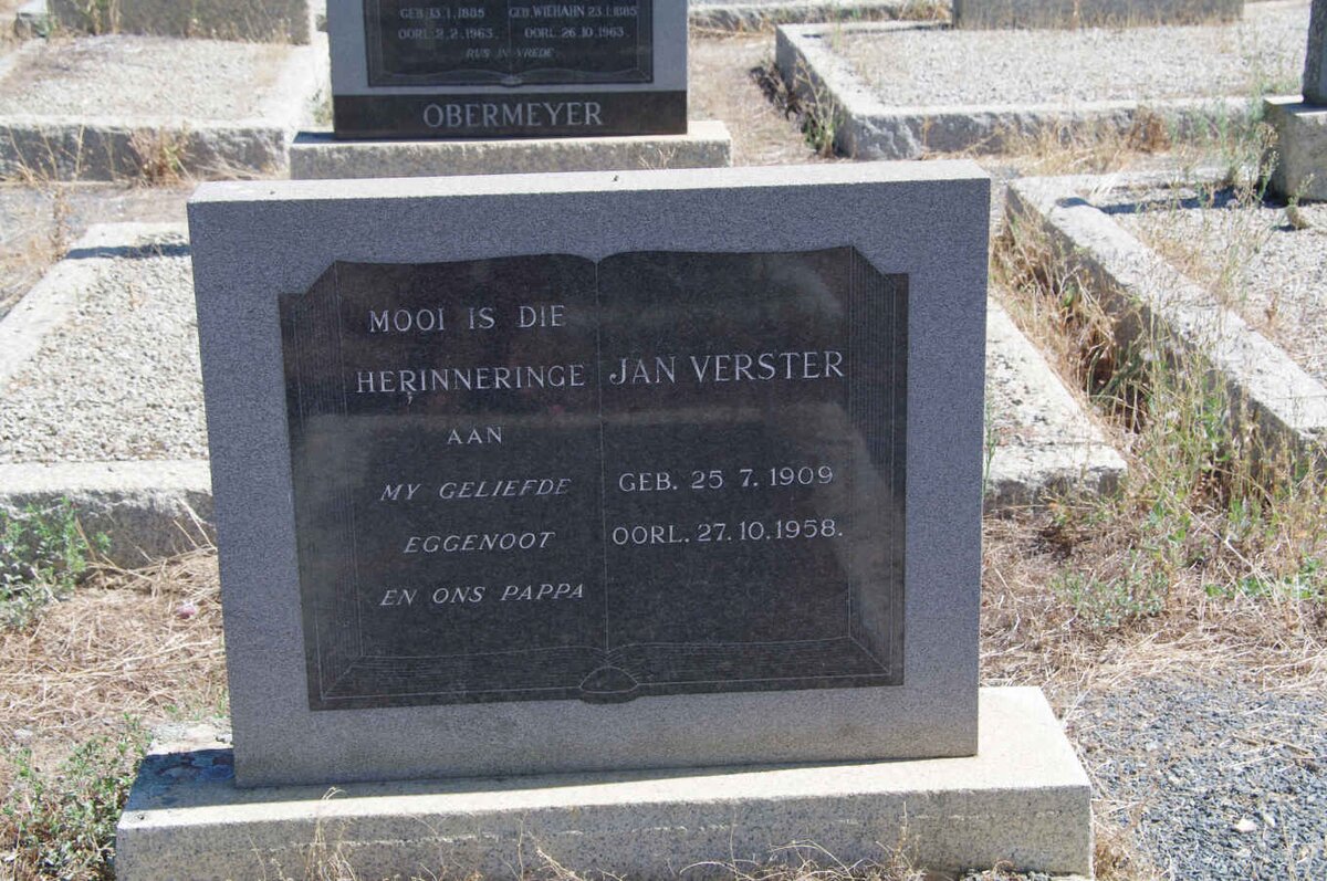 VERSTER Jan 1909-1958