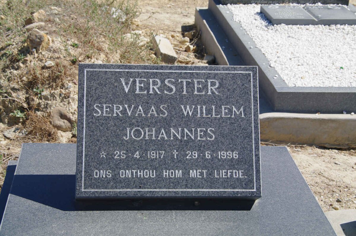 VERSTER Servaas Willem Johannes 1917-1996