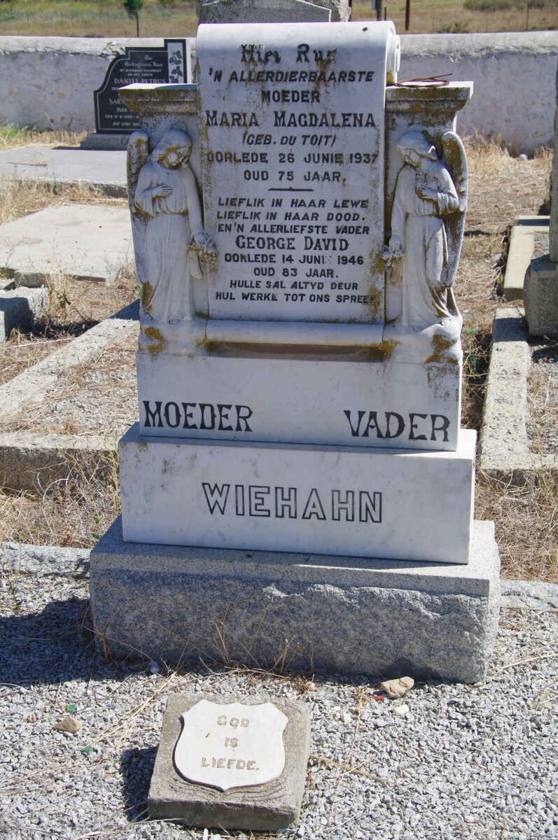 WIEHAHN George David -1946 &amp; Maria Magdalena du TOIT -1937