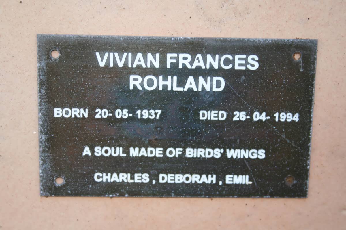 ROWLAND Vivian Frances 1937-1994