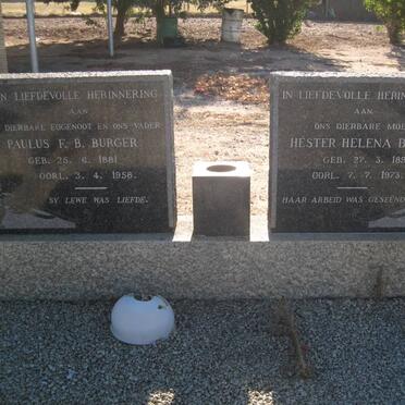 BURGER Paulus F.B. 1881-1958 &amp; Hester Helena 1893-1973