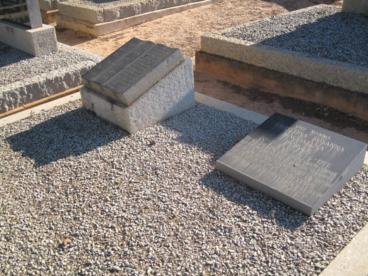 BURGER Gerhardus Cornelis 1885-1961 :: BURGER Christina Susanna Magdalena 1903-1977