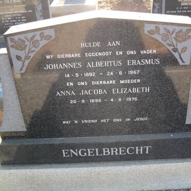 ENGELBRECHT Johannes Albertus Erasmus 1892-1967 &amp; Anna Jacoba Elizabeth 1896-1976