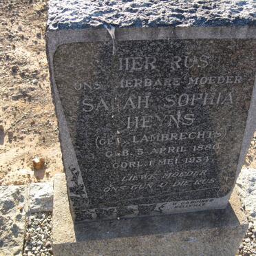 HEYNS Sarah Sophia nee LAMBRECHTS 1880-1934