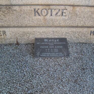 KOTZE Pieter van Aarde 1933-2002
