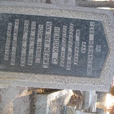 MERWE Hendrik C., van der 1888-1953