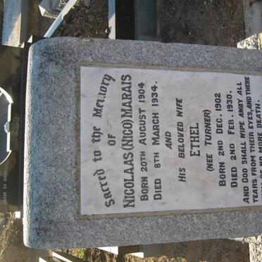 MARAIS Nicolaas 1904-934 &amp; Ethel TURNER 1902-1930