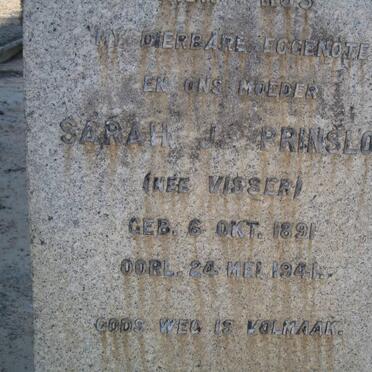 PRINSLOO Sarah J. nee VISSER 1891-1941