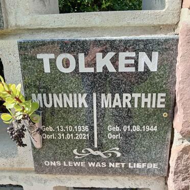 TOLKEN Munnik 1936-2021 &amp; Marthie 1944-