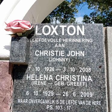 LOXTON Christie John 1924-2008 &amp; Helena Christina GREEFF 1929-2009