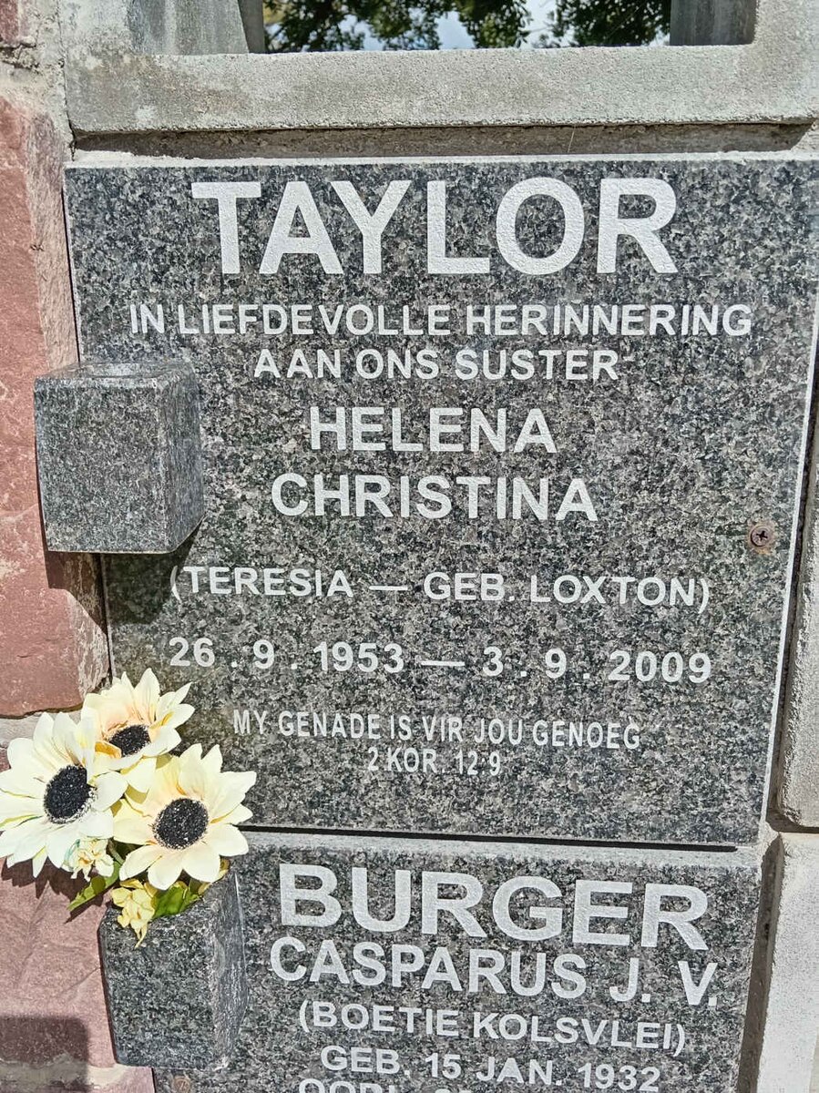 TAYLOR Helena Christina nee LOXTON 1953-2009