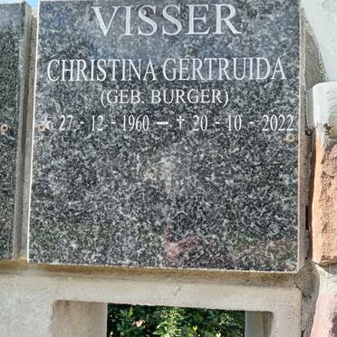 VISSER Christina Gertruida nee BURGER 1960-2022