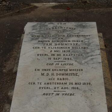 DOMMISSE Jan 1838-1895 &amp; M.D.H. HABIG 1838-1915