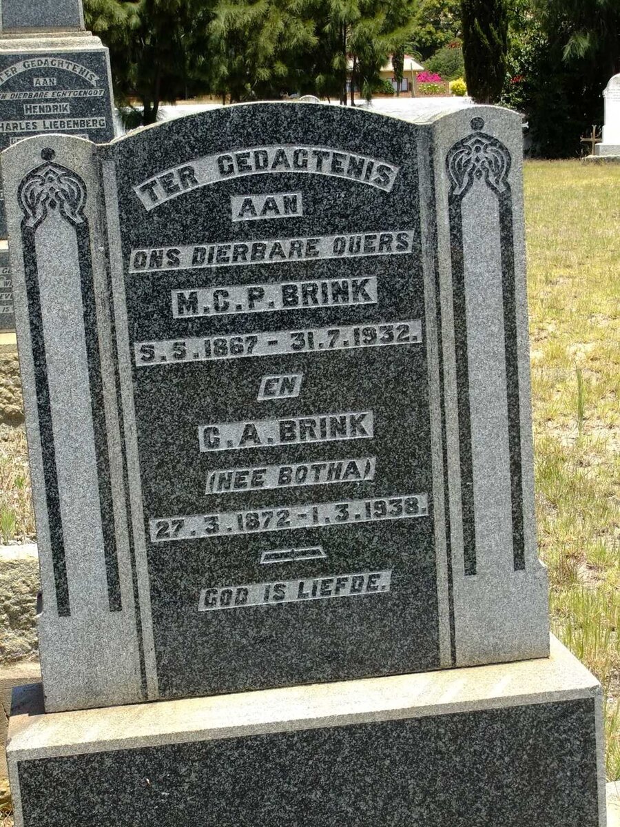 BRINK M.C.P. 1867-1932 &amp; C.A. BOTHA 1872-1938