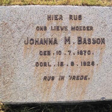 BASSON Johanna M. 1870-1928