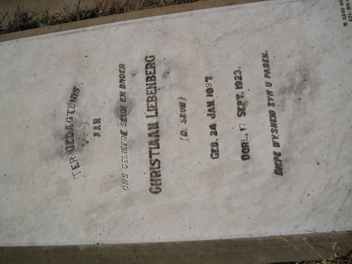 LIEBENBERG Christiaan 1887-1923