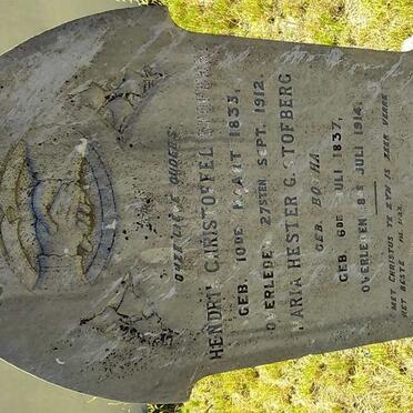 STOFBERG Hendrik Christoffel 1833-1912 &amp; Maria Hester G. nee BOTHA 1837-1914